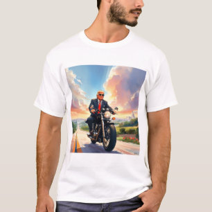 Camiseta Trump Riding Motorcycle US Capitólio Washington DC