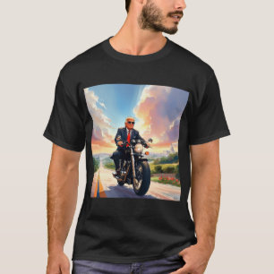 Camiseta Trump Riding Motorcycle US Capitólio Washington DC