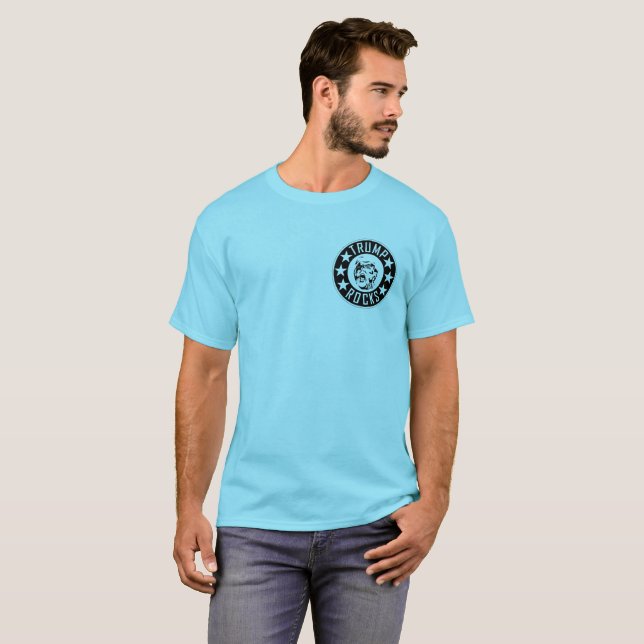Camiseta Trump Rocks, Camisa-T de Capa Curta Masculina (Frente Completa)