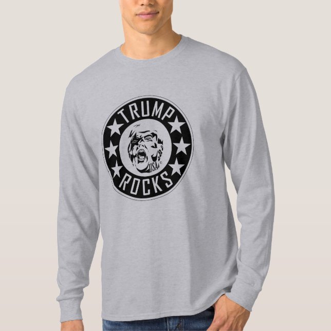 Camiseta Trump Rocks Men's Long Sleeve T Shirt (Frente)
