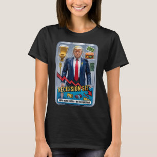 Camiseta Trump Satire Sobrevivido à Recessão Conjunto de Aç
