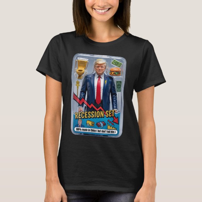 Camiseta Trump Satire Sobrevivido à Recessão Conjunto de Aç (Frente)