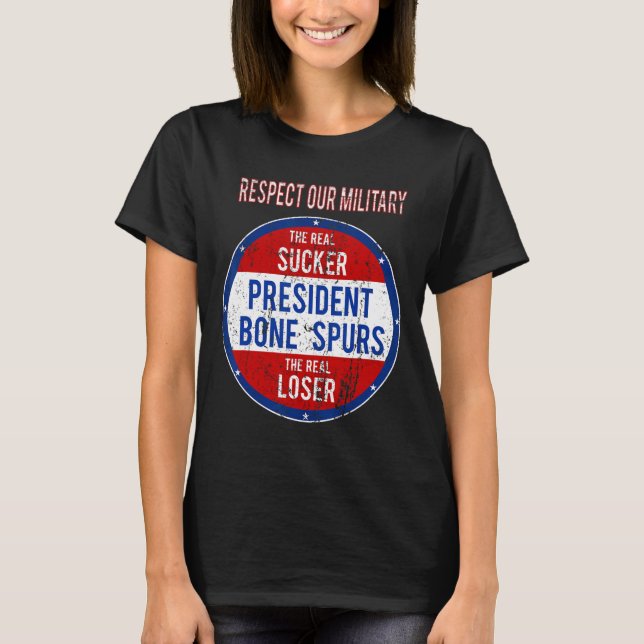 Camiseta Trump Sucker Perdido Nós Respeitamos O Nosso Milit (Frente)