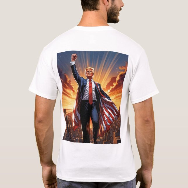 Camiseta "Trump the American Superherói T-Shirt" (Verso)