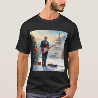 Camiseta Trump tocando guitarra elétrica Natal Capitólio do