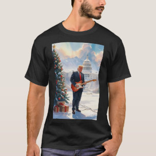 Camiseta Trump tocando guitarra elétrica Natal Capitólio do