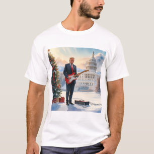 Camiseta Trump tocando guitarra elétrica Natal Capitólio do