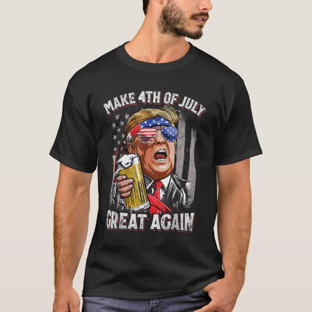 Camiseta Trump Torna o Excelente de 4 de julho novamente Be (Frente)
