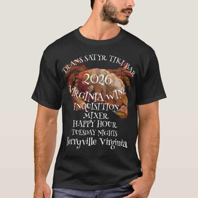 Camiseta Trump TRANS SATYR TIKI Bar Happy HOUR (Frente)