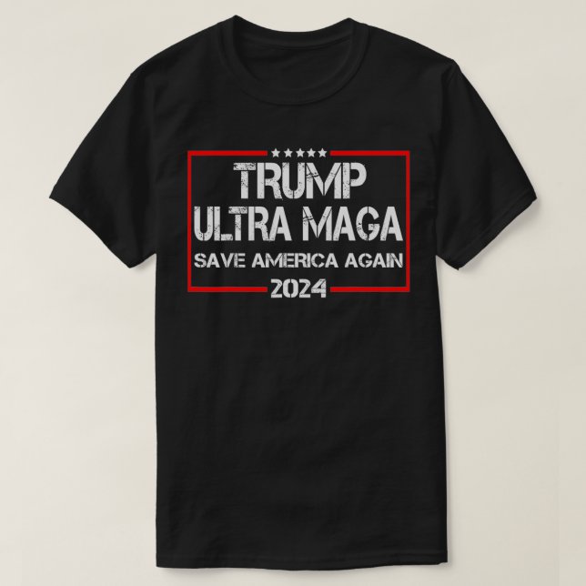 Camiseta Trump Ultra Maga Salva A América Novamente 2024 En (Frente do Design)