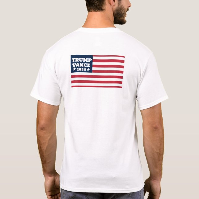 Camiseta Trump Vance 2024 American Flag Tee (Verso)