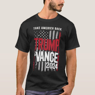 Camiseta Trump Vance 2024 Bandeira dos EUA Devolva a Améric
