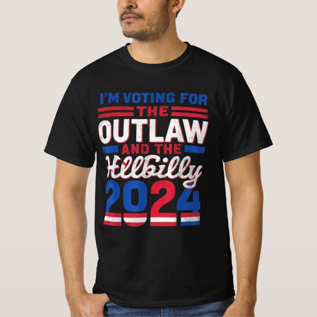 Camiseta Trump Vance 2024 J.D. Vance Outlaw Hillbilly (Frente)