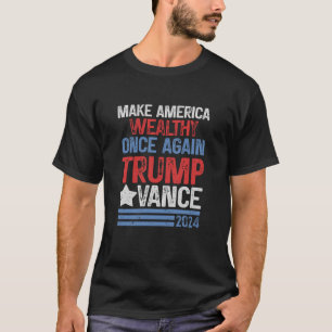 Camiseta Trump Vance 2024 Torna a América rica novamente Do