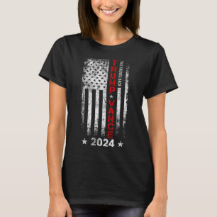 Camiseta Trump Vance 2024 U Flag Vintage - take America Bac
