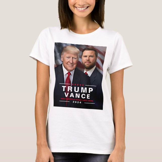 Camiseta Trump Vance Foto da Campanha Presidencial 2024 (Frente)