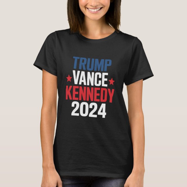 Camiseta Trump Vance Kennedy Presidente 2024 Eleição (Frente)