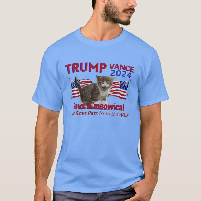 Camiseta Trump Vance Save Amerowica from WEF (Frente)