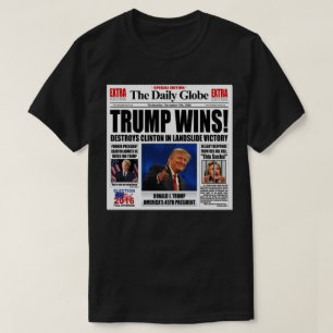 Camiseta Trump Vence! Charge Divertida de Jornal Anti Clint