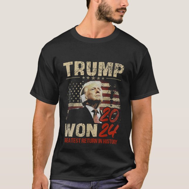 Camiseta Trump venceu 2024 maior retorno na história (Frente)