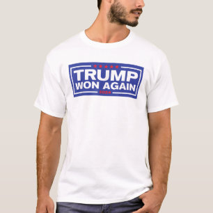 Camiseta Trump venceu de novo 2024 Donald Trump 47.º presid