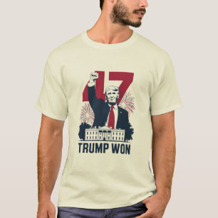 Camiseta Trump venceu de novo 2024 Presidente Eleitoral 47