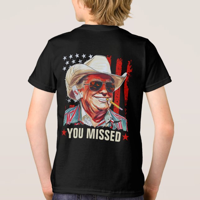 Camiseta Trump Western Cowboy Que Você Perdeu Trump 2024 Bo (Verso)