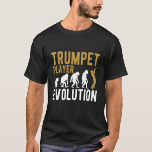 Camiseta Trumpet Evolution Trumpet Jazz Sheet Música Jazz M