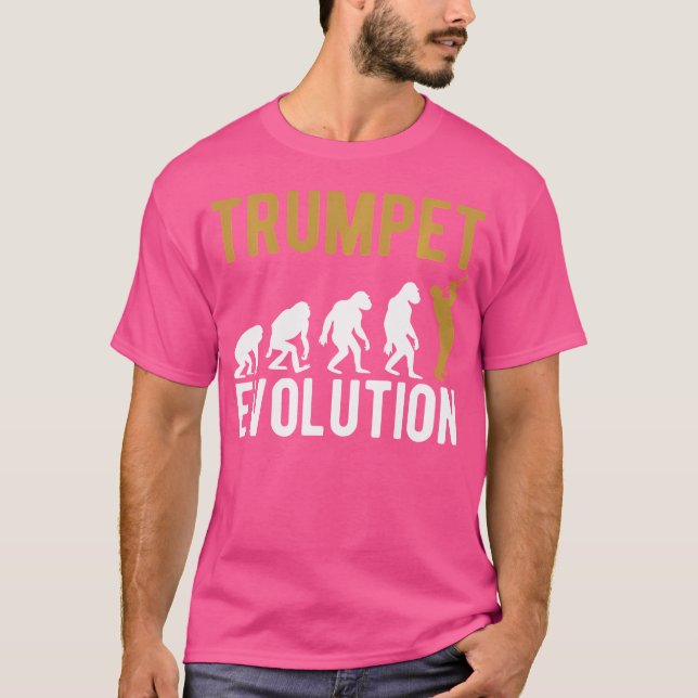 Camiseta Trumpet Evolution Trumpet Jazz Sheet Música Jazz M (Frente)