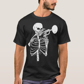 Camiseta Trumpet Lover Forever - Skeleton Playing Trumpet