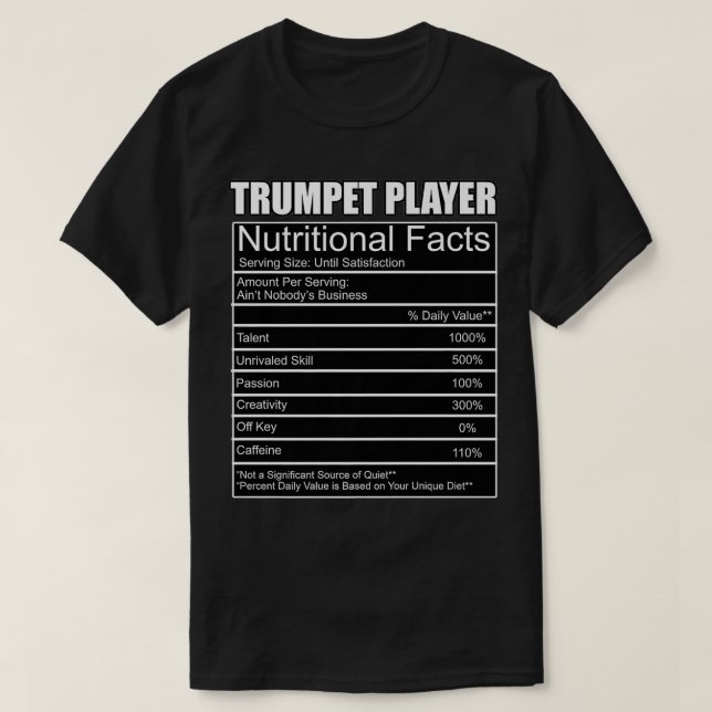 Camiseta Trumpet Music Trumpeter Fatos Engraçados Trumpet P (Frente do Design)