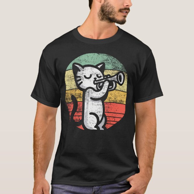 Camiseta Trumpet Player I Cat Plays Trumpet (Frente)