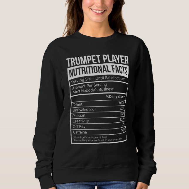 Camiseta Trumpet Player Nutritional Facts Trumpet Oil & Gre (Frente)