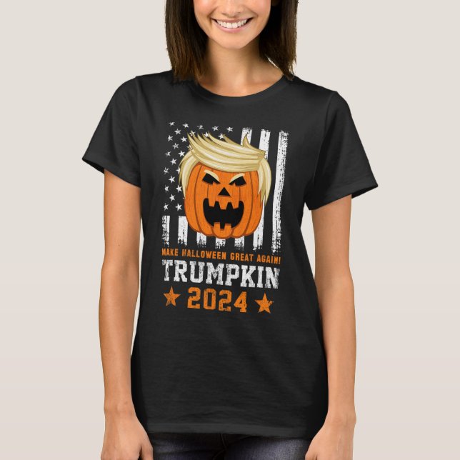 Camiseta Trumpkin 2024 Usa Torna O Excelente De Halloween N (Frente)