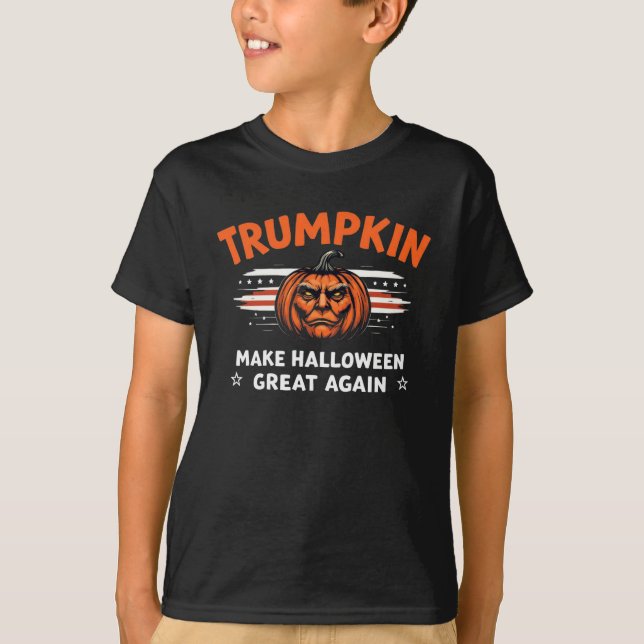 Camiseta Trumpkin: Faça o Excelente de Halloween novamente (Frente)