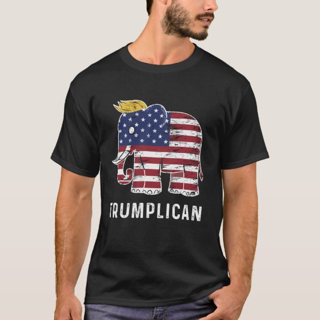 Camiseta Trumplican Engraçado Presidente Trump 2024 Re Polí (Frente)