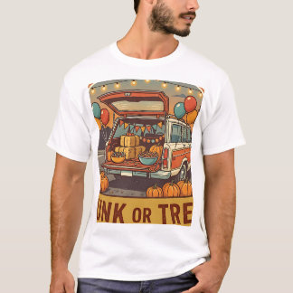 Camiseta Trunk Or Treat Diversão Comunitária Selo Vintage