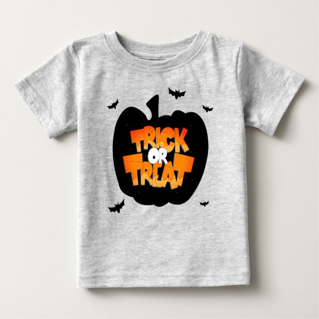 Camiseta Truque de Abóbora ou Trate Feliz Halloween Toddler (Frente)