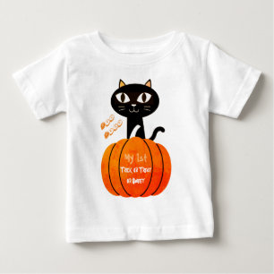 Camiseta Truque de Dia das Bruxas Branca Preto ou Tratar Ab