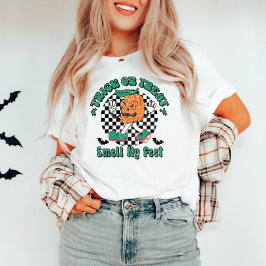 Camiseta Truque de Dia das Bruxas ou Tratar Cheira Minha Ca