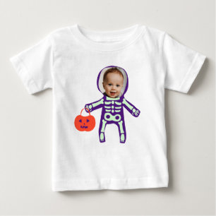 Camiseta Truque de foto personalizado ou trate o esqueleto