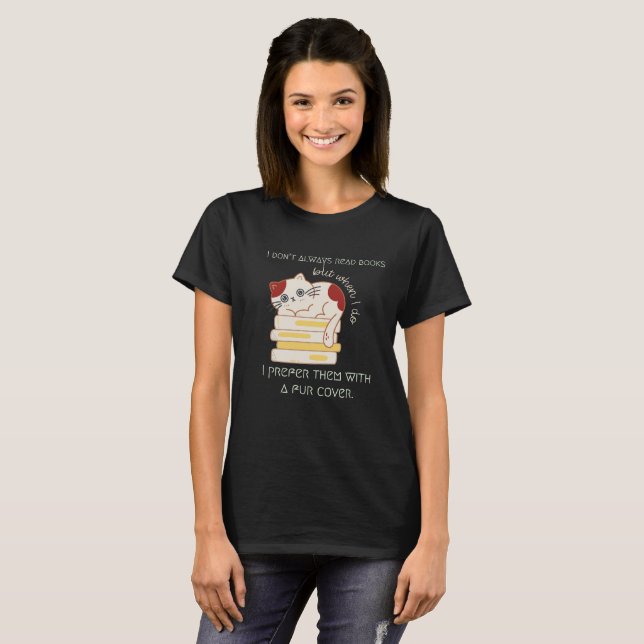 Camiseta Truque de Gato Engraçado para Bookworms (Frente Completa)