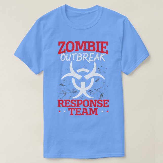 Camiseta Truque De Halloween Da Equipe De Resposta De Surto (Frente do Design)