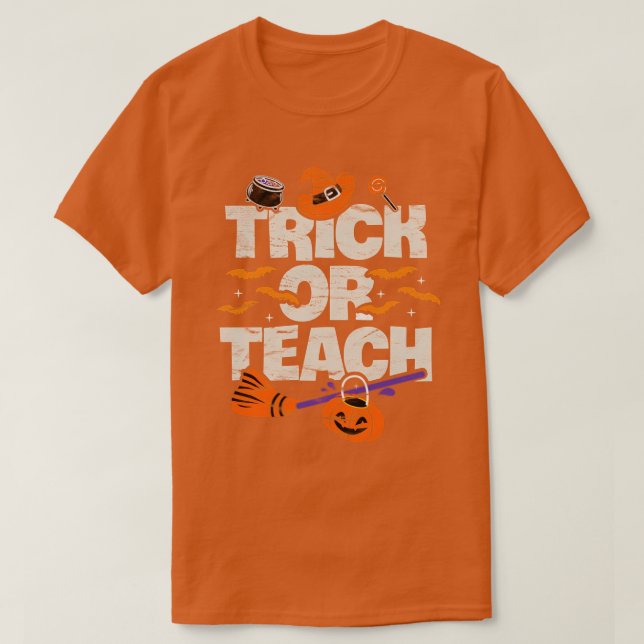 Camiseta Truque de Halloween ou guincho retrorreflector (Frente do Design)