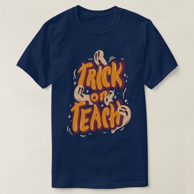 Camiseta Truque de Halloween ou guincho retrorreflector (Frente do Design)