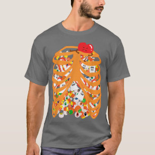 Camiseta Truque de Halloween ou T de Raios-X de Skeleton