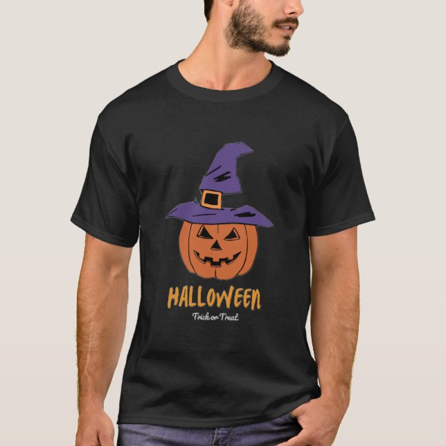 Camiseta Truque de Halloween ou tratamento de abóbora (Frente)