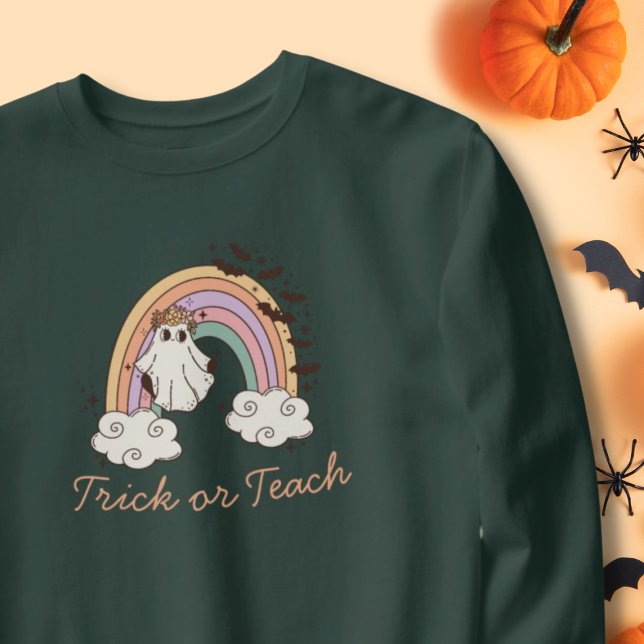 Camiseta Truque do Ensino Arco-Íris do Halloween Boo Profes (Criador carregado)