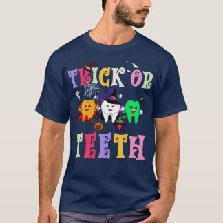 Camiseta Truque Engraçado Ou Dentista Dentária Do Dia Das B