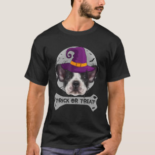 Camiseta Truque Francês De Bulldog Ou Tratar O Cachorro En